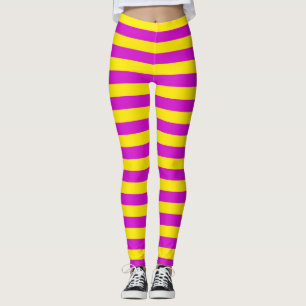 Legging Design de tiras roxas e amarelas