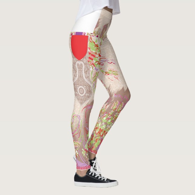 Legging design de um vaso vermelho com flores (Direita)