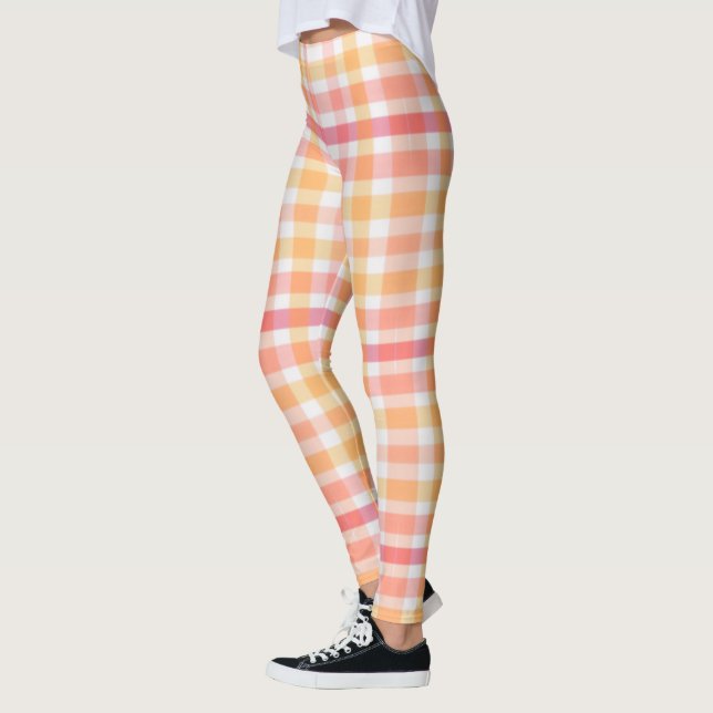 Legging Design de Xadrez de Pastel (Esquerda)