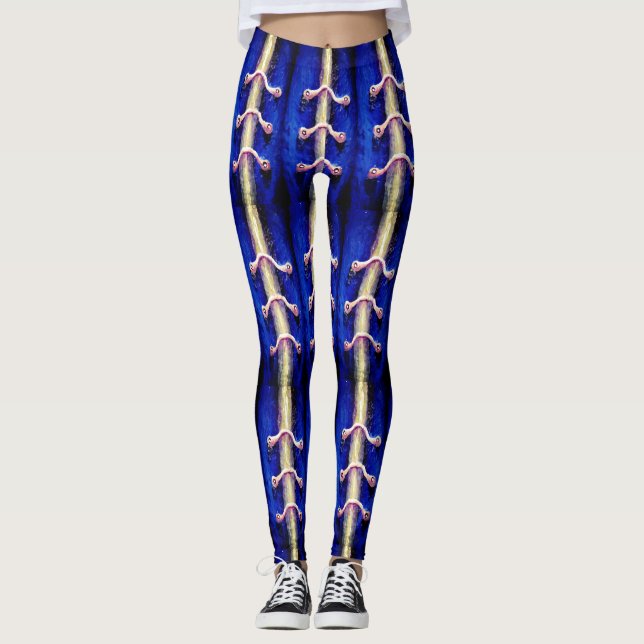 Legging Design do abstrato azul urbano real urbano industr (Frente)