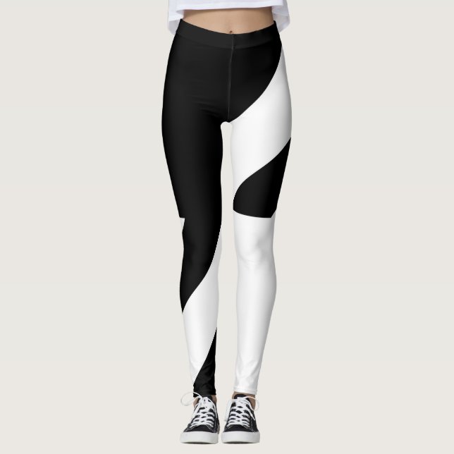 Legging Design do abstrato preto e branco (Frente)