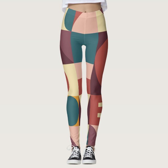 Legging design do dia de os namorados, fundo abstrato. (Frente)