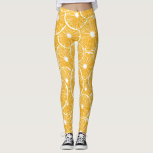Legging Design do padrão das fatias laranja