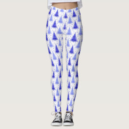Legging Design do Padrão de Pergueiro Azul da Árvore de Na