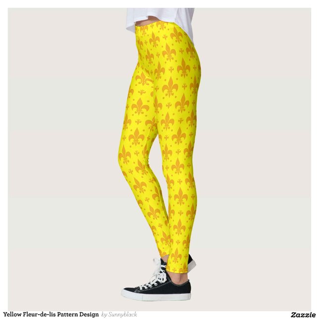 Legging Design do padrão Fleur-de-lis amarelo (Criador carregado)