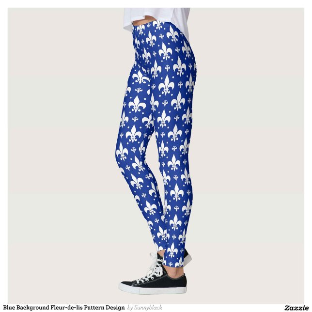 Legging Design do padrão Fleur-de-lis de fundo azul (Criador carregado)