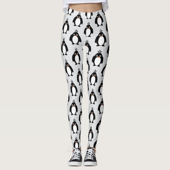 Legging Design do pinguim que você escolhe cor de fundo (Frente)