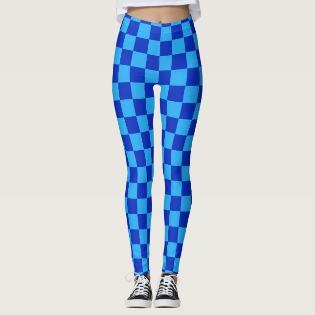 Legging Design do Verificador Azul Claro e Escuro (Frente)