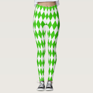 Legging Design dos Verificadores de Ouros Branco Verde