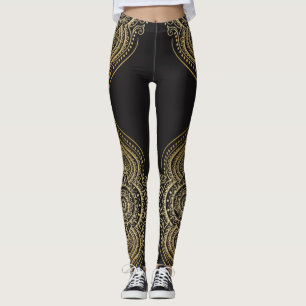 Legging Design Dourado de Mandala