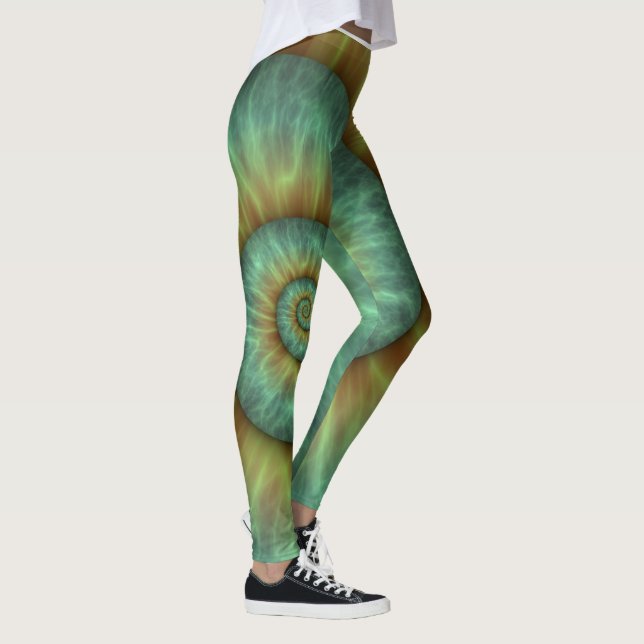 Legging design espiral abstrato verde (Direita)