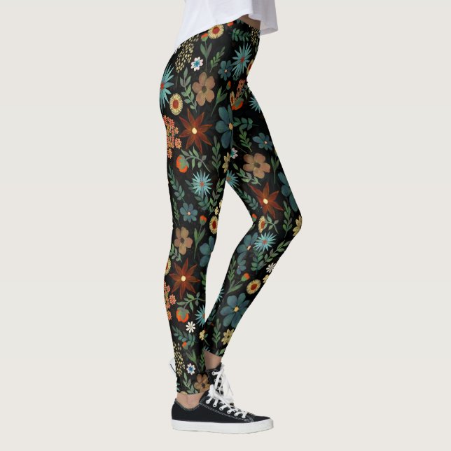Legging Design Floral bonito Colorido Ditsy (Direita)