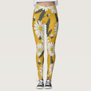 Legging Design floral do cachecol, fundo vintage.