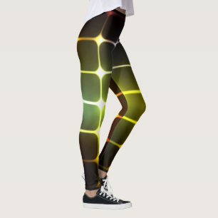 Legging design geométrico de abstrato neon