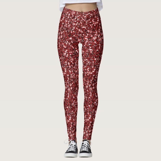 Legging Design Geométrico Red Flat Sequence (Frente)