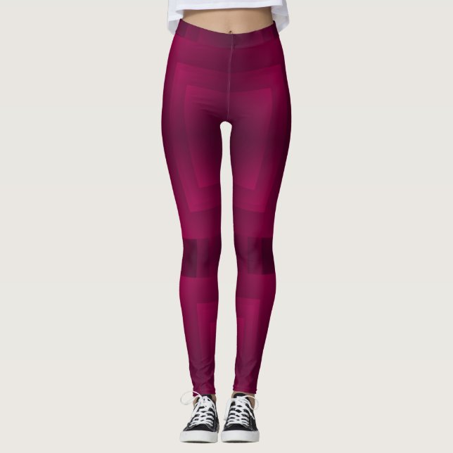 Legging Design geométrico simples de cor maroon (Frente)
