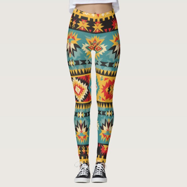 Legging Design Geométrico Tribal (Frente)