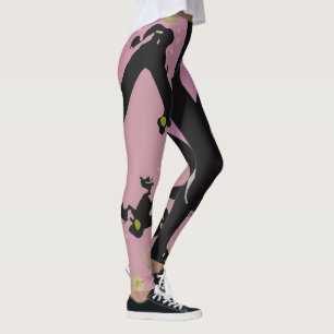 Legging Design Inteiro de Sacudir Preto e Rosa