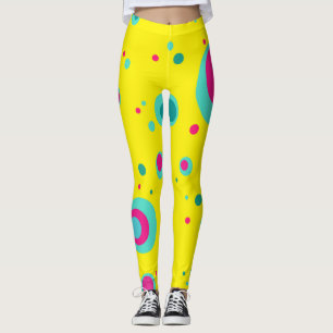 Legging Design lunático do amarelo colorido das bolhas