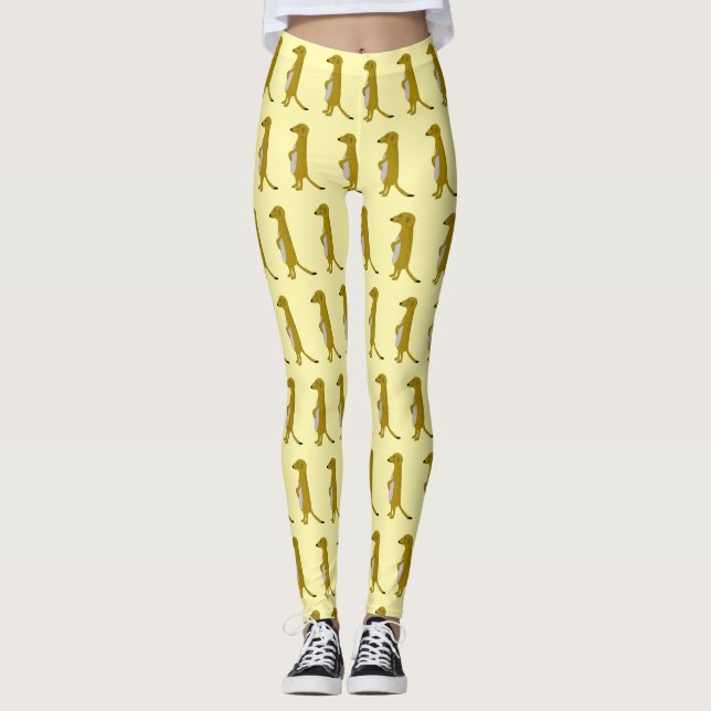 Legging Design Meerkat Você Escolhe A Cor De Fundo (Frente)