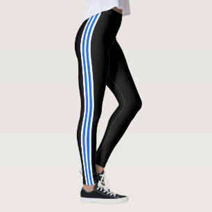 Legging Design migado - Blue White Side Strike - Esporte
