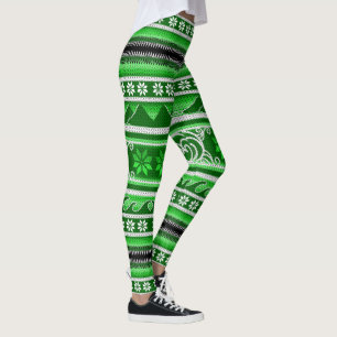 Legging Design Nórdico Verde Inverno