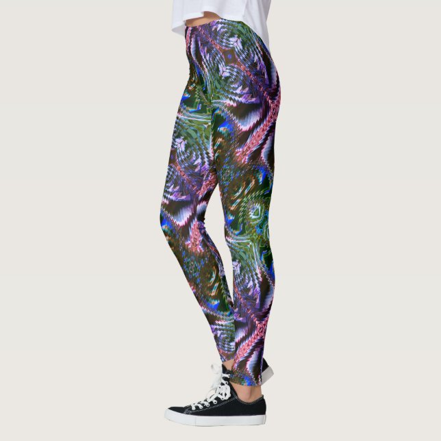Legging 'design pau' estranho formado por zigzag (Esquerda)