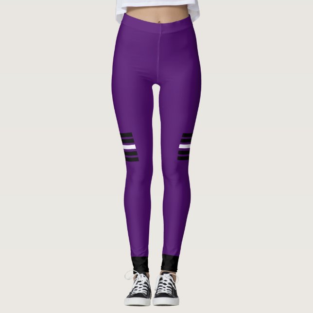 Legging Design preto e branco de forma desportiva (Frente)