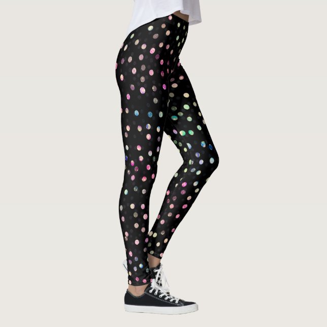 Legging Design preto para pontos brilhantes iridescentes e (Direita)