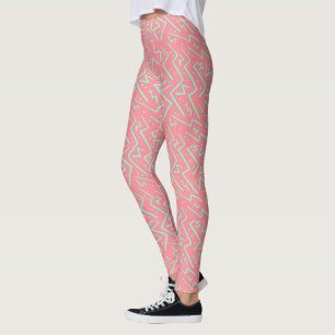 Legging Design Psicodélico Retro Rosa e Verde
