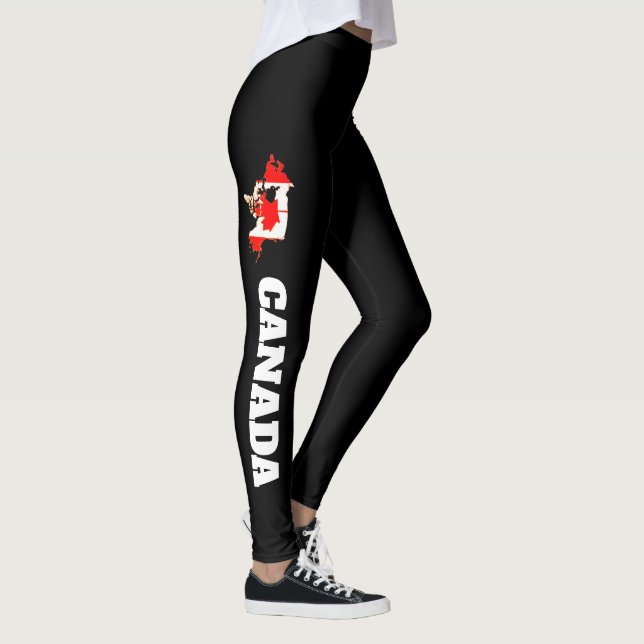 Legging Design Red White Leggens do Canadá (Direita)