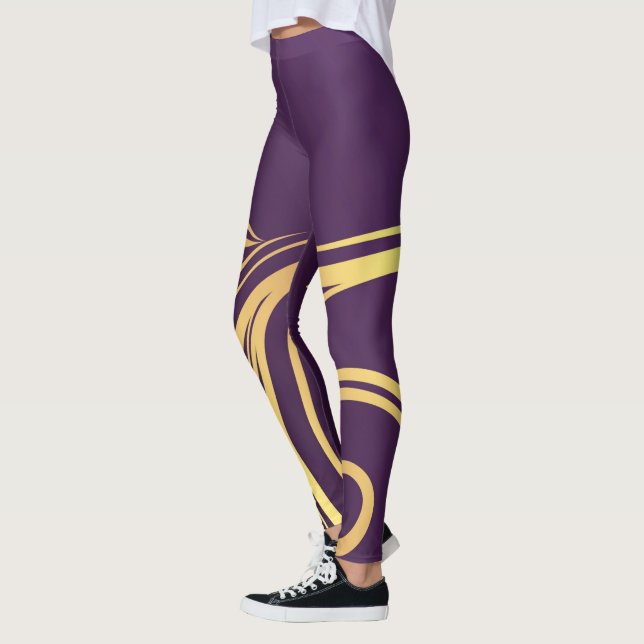 Legging Design roxo e amarelo abstrato (Esquerda)