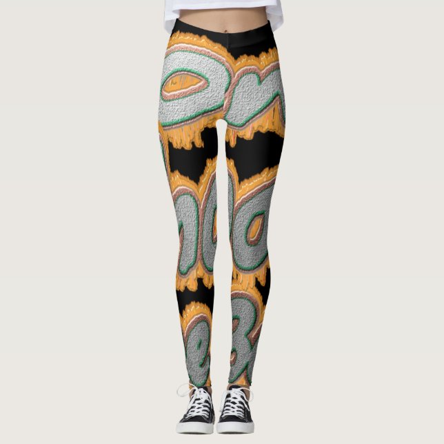 Legging Design Trabalho de arte Bonito Sobre "Escolher O M (Frente)
