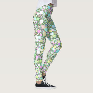 Legging Design Trabalho de arte da Mini Caixa do Pastel