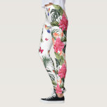 Legging Design Tropical Floral, Aves Marinhas, Borboletas<br><div class="desc">Saia em estilo com essas pernas absolutamente impressionantes,  com um design floral tropical destacado por beija-flores e borboletas.  Perfeito para férias de praia tropical ou visto de diversão cotidiano.</div>