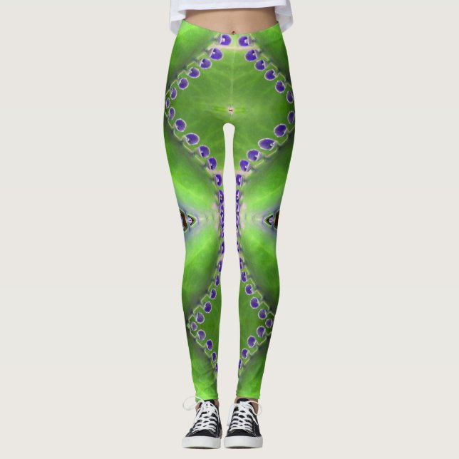 Legging Design verde e roxo (Frente)