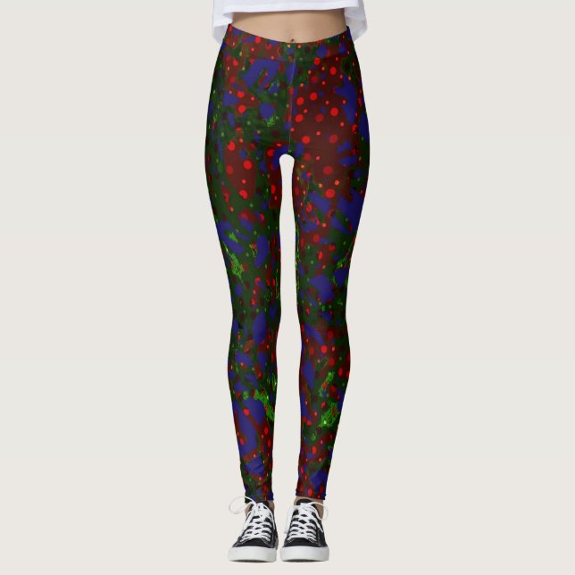 Legging Design Vermelho Azul da Tinsel Natal (Frente)