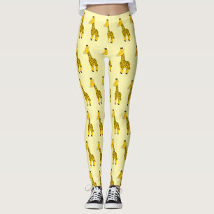 Legging Designo de girafa você escolhe a cor do fundo
