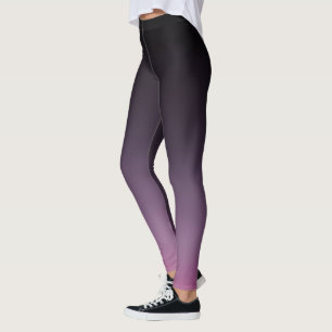 Legging Desvanecimento do Gradiente de Mão Roxo Preto-Lil