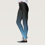 Legging Desvanecimento do Gradiente do Mão Preto para Azul<br><div class="desc">Legendas de Gradação</div>