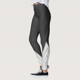 Legging Detalhes Branco Cinza Carbono