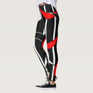 Legging Detalhes do vermelho e branco