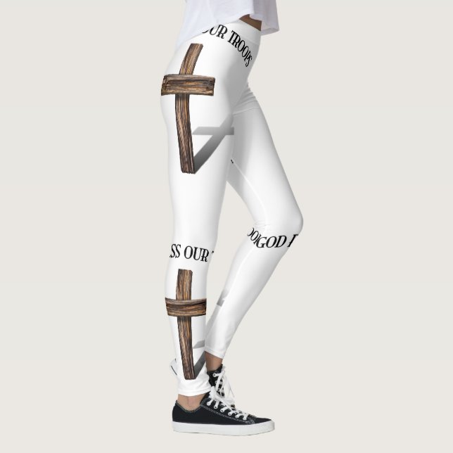 Legging Deus Abençoe Nossas Tropas Com Cruz (Direita)