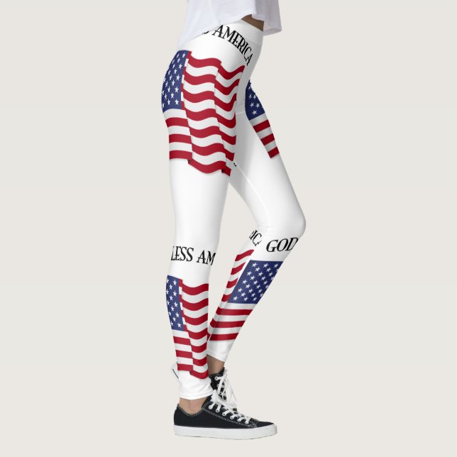 Legging Deus Abençoe o Americano Com Bandeira (Direita)