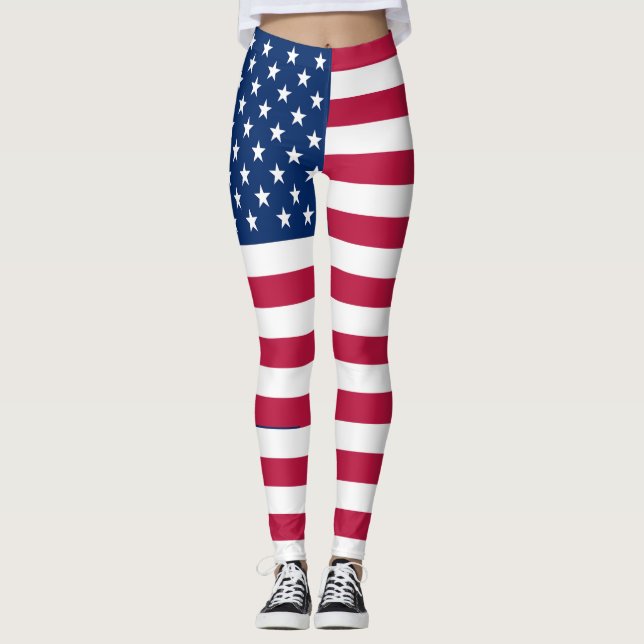 Legging Dia da Independência da Bandeira dos Estados Unido (Frente)