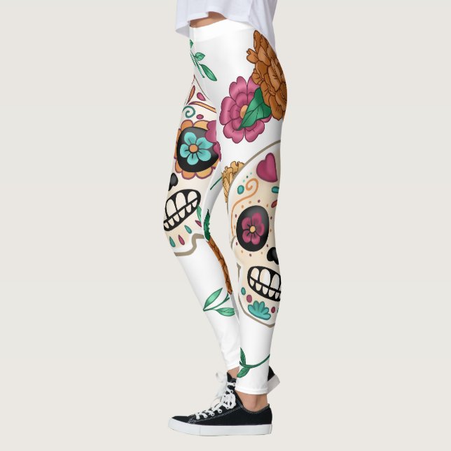Legging Dia das Palhetas e Flores de Açúcar Grande Mortas  (Esquerda)