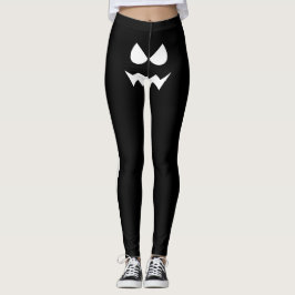 Legging Dia de as Bruxas engraçado Assustador Pumpkin Face