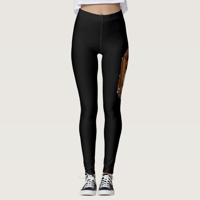 Legging Dia de as mães de Beisebol Mãe Softball Mama (Frente)