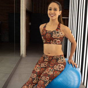 Legging Dia de los Muertos Dia dos Mortos Escuro