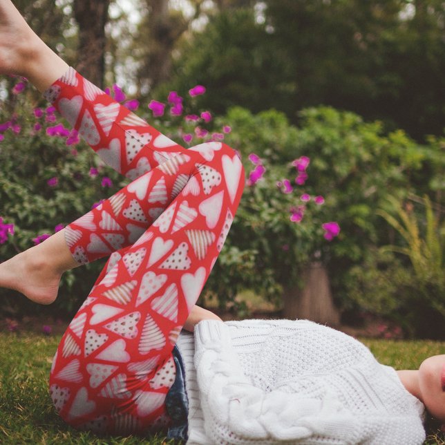 Legging Dia de os namorados Cookie Hearts aquarela (Criador carregado)